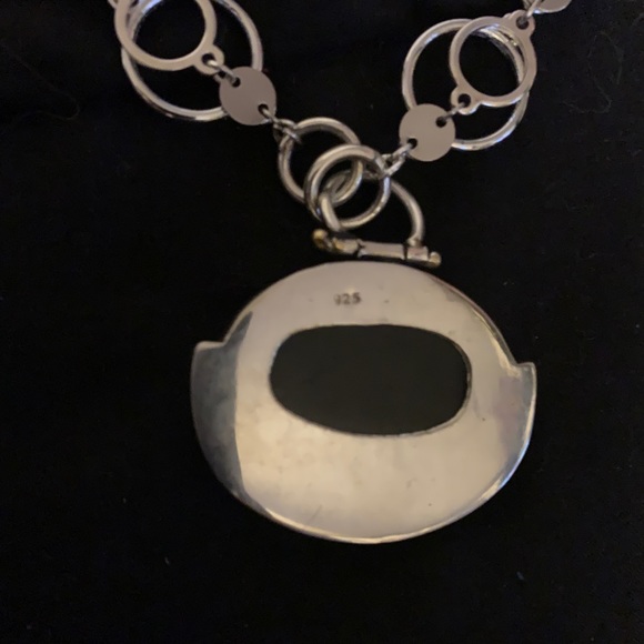 ONE OF A KIND: Onyx Pendant Woven Loop Jump Chain Necklace - Picture 7 of 9